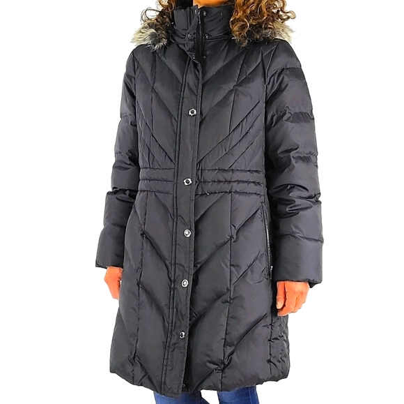 London Fog Jackets & Blazers - London Fog Fur Hooded Puff Jacket Size Large